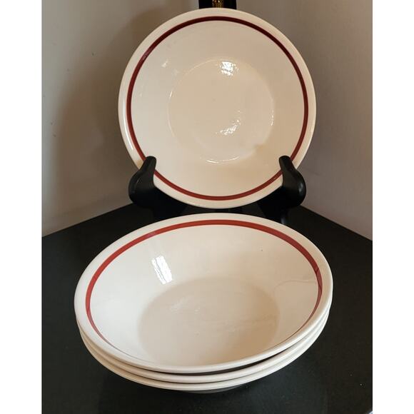 Vintage Hand-painted Lunastone Bowls Matching #1527 Forest Flowers (4 Set) 6.5" - Picture 9 of 12